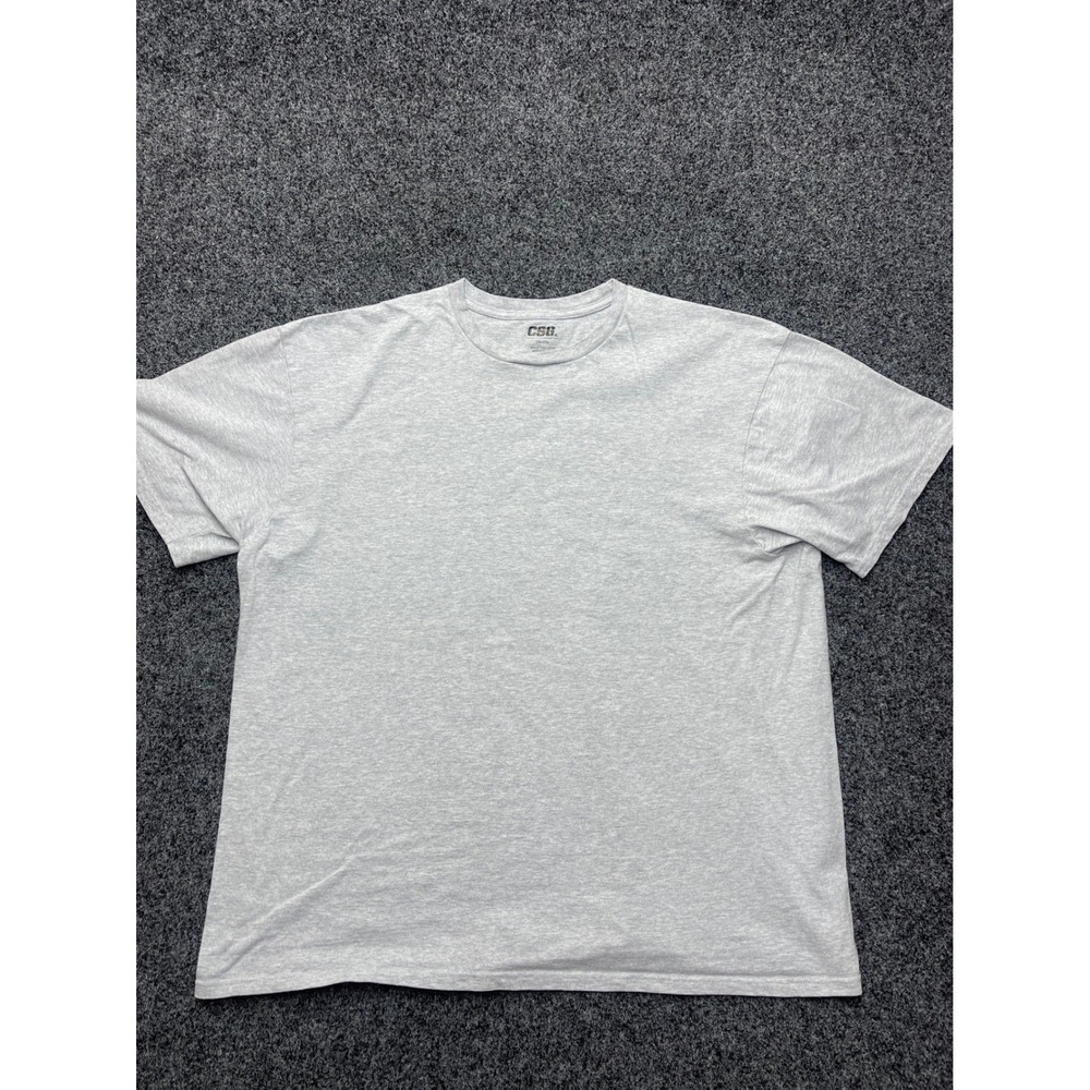 CSG Mens 2XL Heather Gray Short Sleeve 100% Cotton Crewneck T-Shirt Basic Tee - Picture 1 of 5